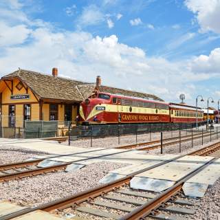 Grapevine Vintage Railroad train at the Cotton Belt Depot