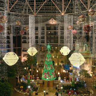 Gaylord Texan decorated during Christmas Capital of Texas in Grapevine, Texas