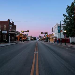 A view of Grapevine's Historic Main Street District in Grapevine, Texas