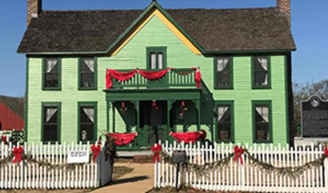 Nash Farm decorations during Christmas Capital of Texas events in Grapevine, Texas