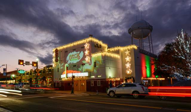 Palace Theatre in Grapevine, Texas during Christmas Capital of Texas