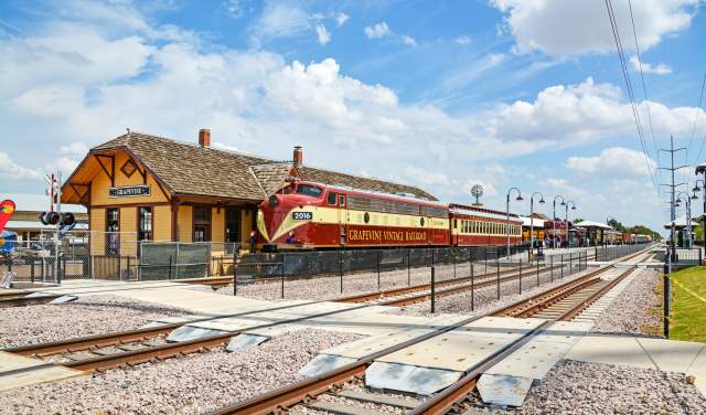 Grapevine Vintage Railroad train at the Cotton Belt Depot