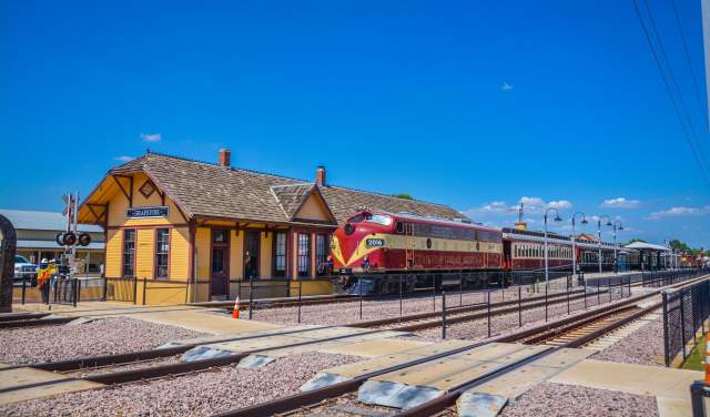 Grapevine Vintage Railroad depot and train