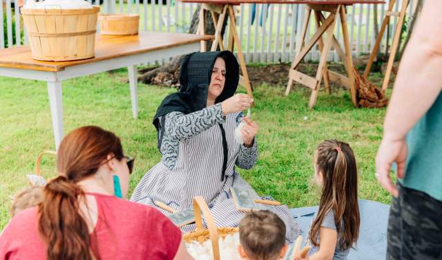 People taking part in activities at Nash Farm in Grapevine, Texas