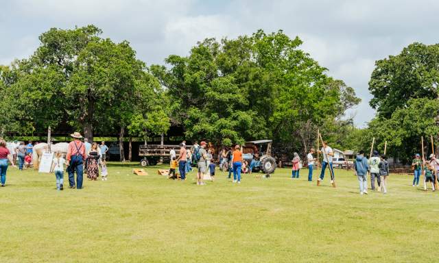 People having a fun time at Spring into Nash at Nash Farm in Grapevine, Texas