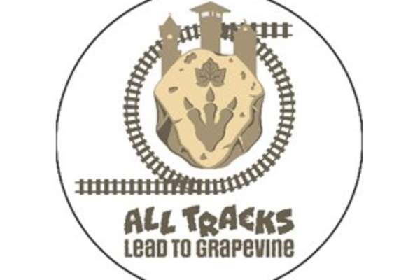 Logo for All Tracks Lead to Grapevine Summer dino-themed activities in Grapevine, Texas