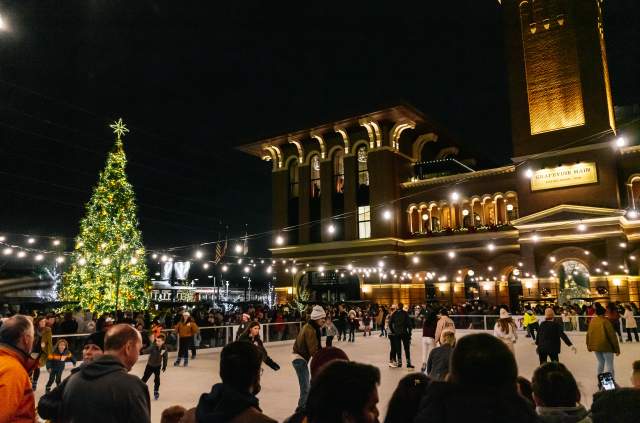 Peace Plaza Ice Rink during Christmas Capital of Texas in Grapevine