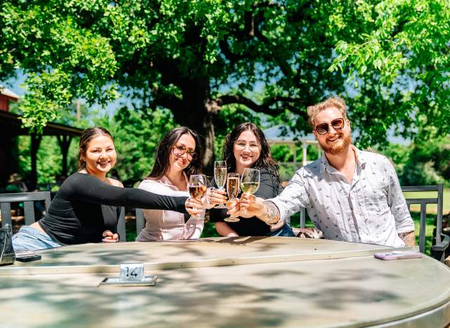 A group taking part in New Vintage Wineries & Galleries Trail in Grapevine, Texas
