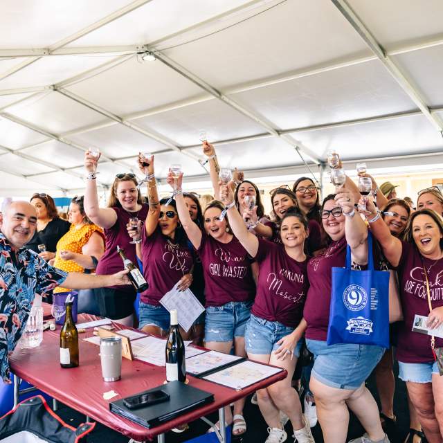People excited while attending GrapeFest in Grapevine, Texas