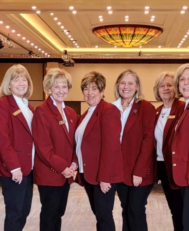 Members of the Burgundy Brigade in Grapevine, Texas