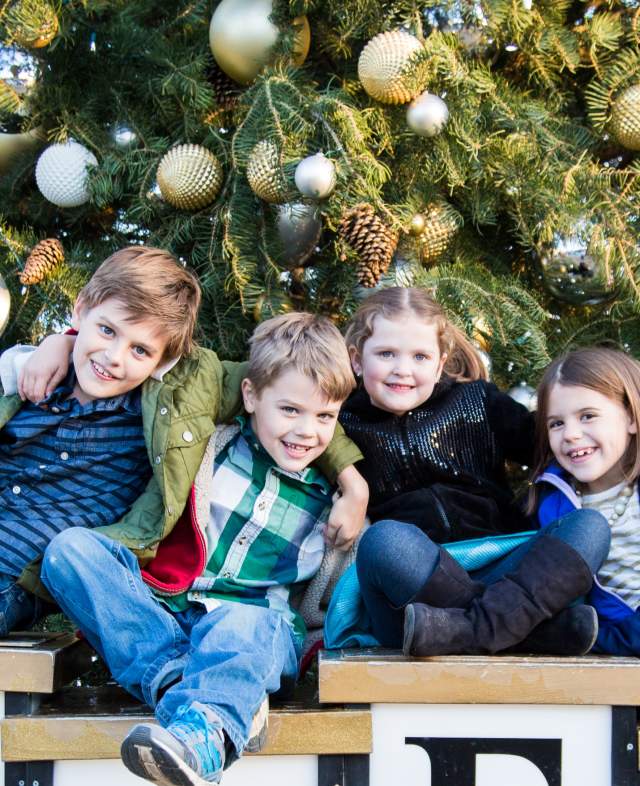 Family enjoying Christmas Capital of Texas in Grapevine, Texas