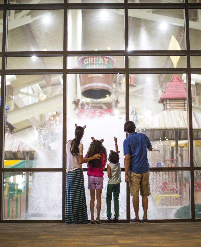 View of Great Wolf Lodge's indoor water park