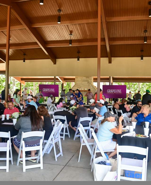 People attending an event at the Grapevine Fairway Events Center Byron Pavilion