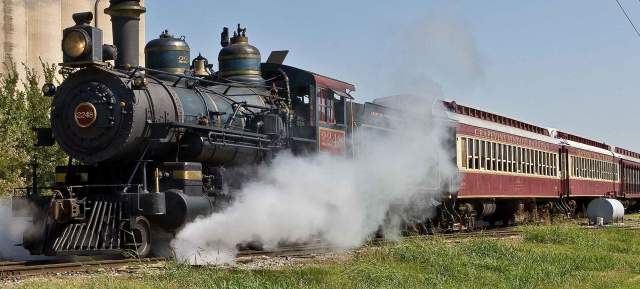 Grapevine Vintage Railroad Train on Track