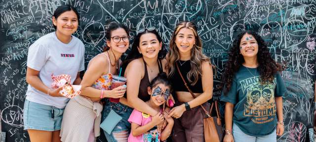 family and kids at festival