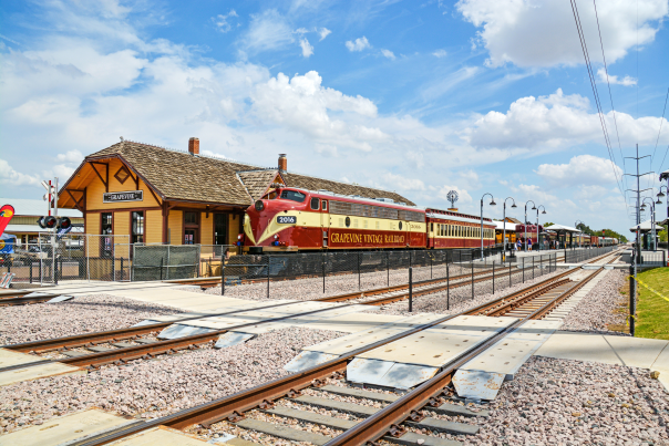 Grapevine Vintage Railroad train at the Cotton Belt Depot