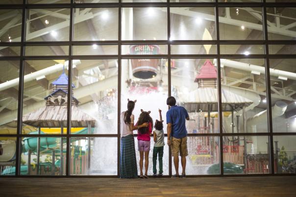 View of Great Wolf Lodge's indoor water park