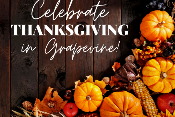Thanksgiving graphic to celebrate Thanksgiving in Grapevine, Texas