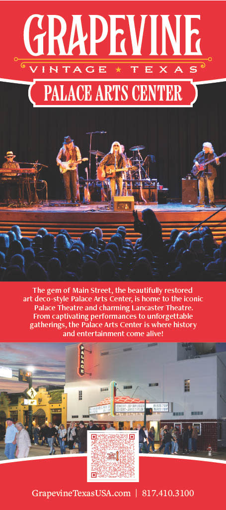 Brochure cover for Palace Arts Center in Grapevine, Texas