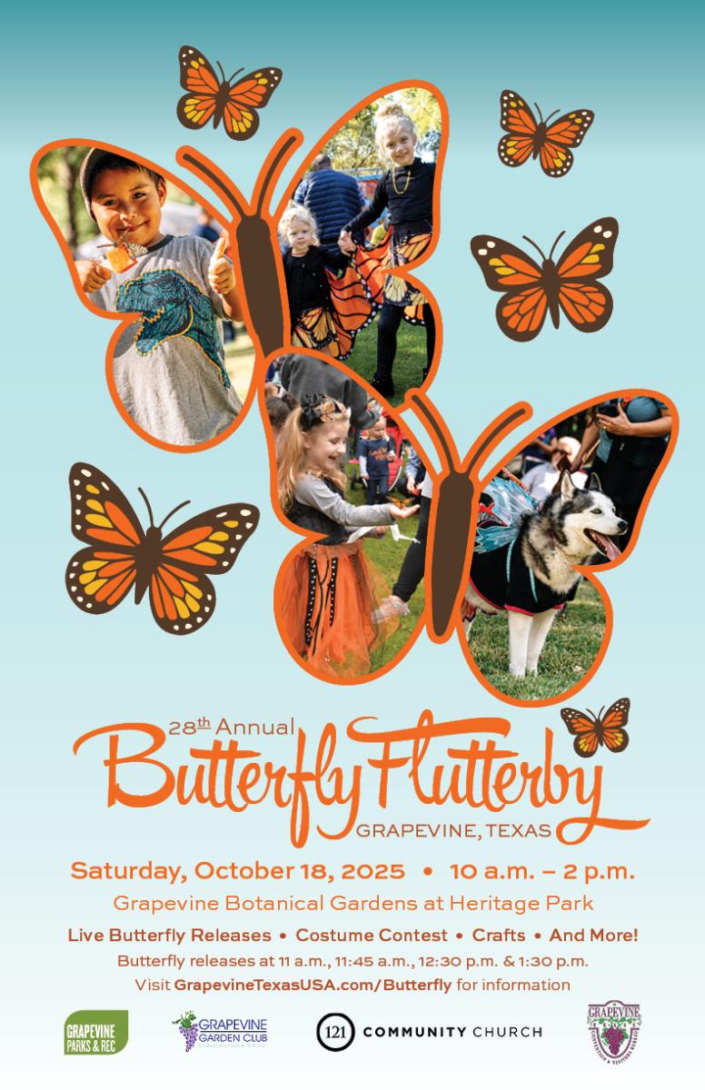 Poster Butterfly Flutterby event in Grapevine, Texas
