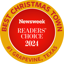 Grapevine, Texas Best Christmas Town in 2024 badge awarded by Newsweek