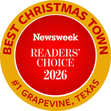 Grapevine, Texas Best Christmas Town in 2024 badge awarded by Newsweek