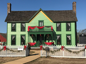 Nash Farm decorations during Christmas Capital of Texas events in Grapevine, Texas
