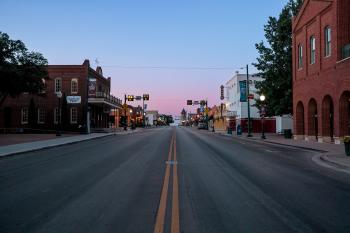 A view of Grapevine's Historic Main Street District in Grapevine, Texas