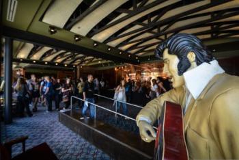 Elvis statue inside Palace Arts Center