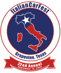 Logo for ItalianCarFest 2026 in Grapevine, Texas at Historic Nash Farm