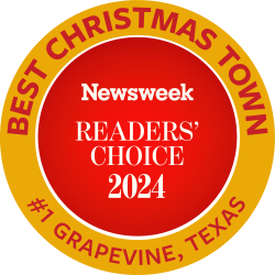 Grapevine, Texas Best Christmas Town in 2024 badge awarded by Newsweek
