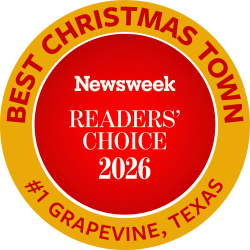 Grapevine, Texas Best Christmas Town in 2024 badge awarded by Newsweek