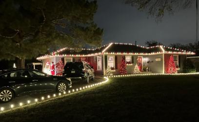 House at 807 E. Texas St. in Grapevine decorated during Christmas Capital of Texas