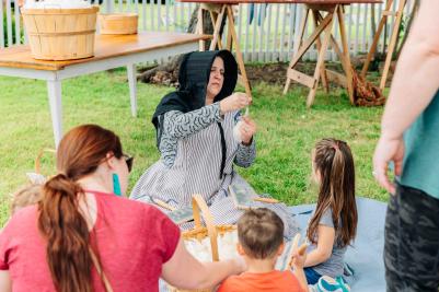 People taking part in activities at Nash Farm in Grapevine, Texas