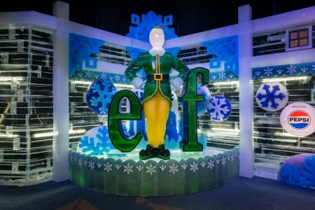 The Elf-themed ICE! exhibit at Gaylord Texan in Grapevine, Texas