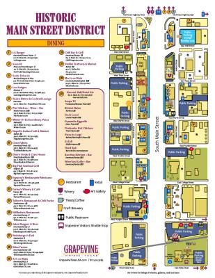 Map of Grapevine's Historic Main Street District
