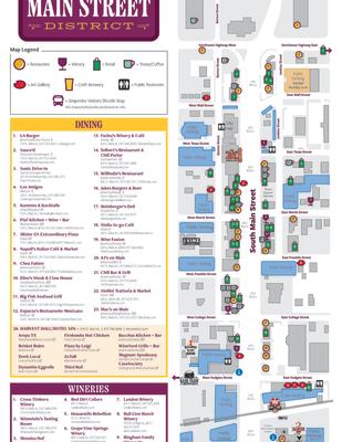 Map of Grapevine's Historic Main Street District
