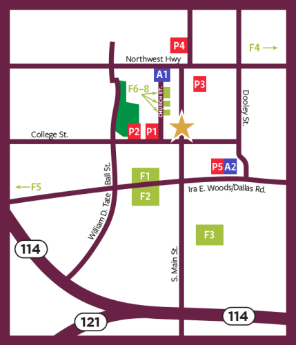 Map of parking options for GrapeFest 2025