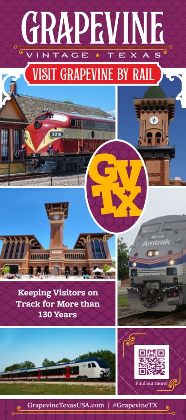 Grapevine, Texas brochure for visiting by rail