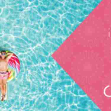 Two women on pool floats in Greater Palm Springs.