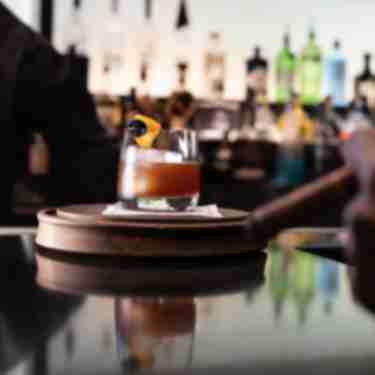 Old Fashioned drink at Pivat Cigar Lounge.