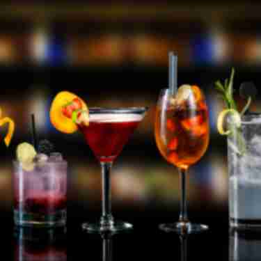 Various cocktails at a bar