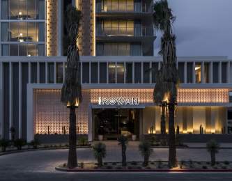 Exterior of the Kimpton Rowan Palm Springs hotel at night