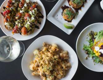 A table with yummy appetizers.