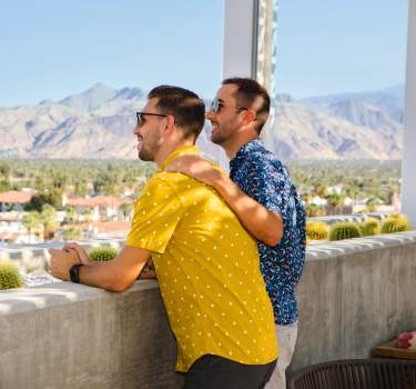 Two men, scenic view Palm Springs
