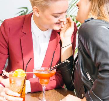 Couple having cocktails