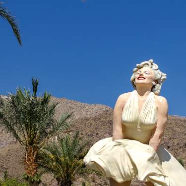 Palm Trees and Forever Marilyn Statue