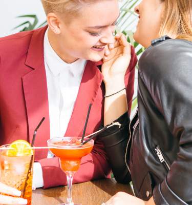 Couple having cocktails