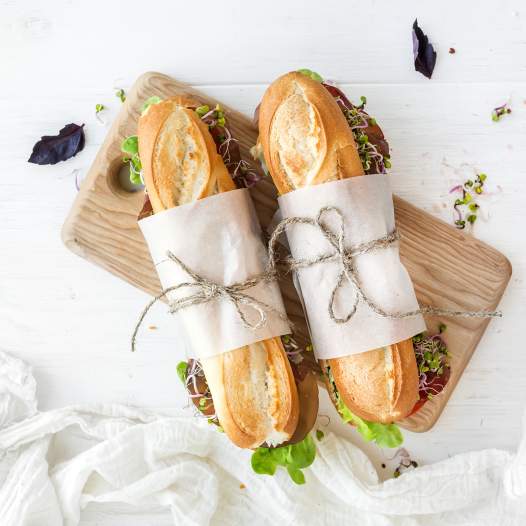 Sandwiches wrapped