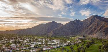 Landscape with mountains in the background